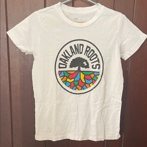 Oakland Roots Kids White Short-Sleeve Tee with Multicolor Logo